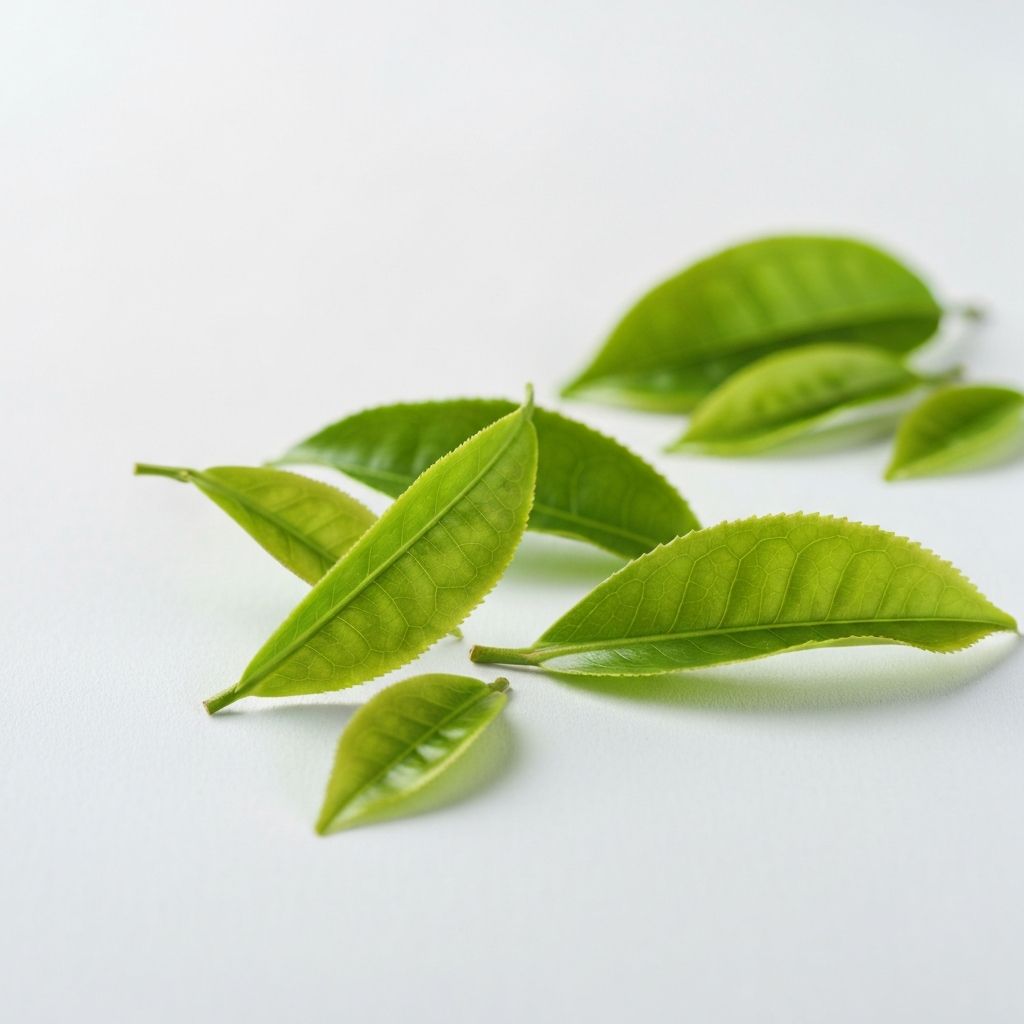 Grüner Tee Blätter und Polyphenole